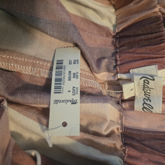 Madewell Pink and Cream High Waist Paperbag Shorts - Picture 3 of 5